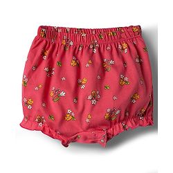 Babyhug 100% Cotton Single Jersey Knit Bear & Floral Printed Blomers Pack of 3 - Pink Red & White
