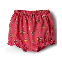Babyhug 100% Cotton Single Jersey Knit Bear & Floral Printed Blomers Pack of 3 - Pink Red & White