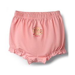 Babyhug 100% Cotton Single Jersey Knit Bear & Floral Printed Blomers Pack of 3 - Pink Red & White
