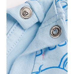 Babyhug 100% Cotton Knit Half Sleeves Animal Printed Co-Ords T-Shirt & Shorts Night Suit - Light Blue