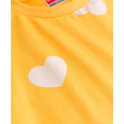 Babyhug 100% Cotton Knit Full Sleeves T-Shirt & Pyjama Co-ord Night Suit with Heart Print - Yellow