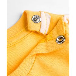 Babyhug 100% Cotton Knit Full Sleeves T-Shirt & Pyjama Co-ord Night Suit with Heart Print - Yellow