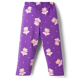 Babyhug 100% Cotton Knit Full Sleeves Bear Printed T-Shirt & Pajama Night Suit -Purple