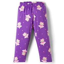 Babyhug 100% Cotton Knit Full Sleeves Bear Printed T-Shirt & Pajama Night Suit -Purple