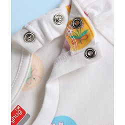 Babyhug Cotton Knit Full Sleeves T-Shirt & Pyjama Co-ord Night Suit with Cupcake Print - White