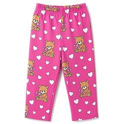 Babyhug 100% Cotton Knit Full Sleeves Co-Ords Bear Printed T-Shirt & Pajama Night Suit - Pink