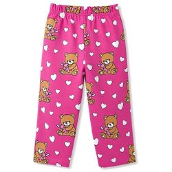 Babyhug 100% Cotton Knit Full Sleeves Co-Ords Bear Printed T-Shirt & Pajama Night Suit - Pink