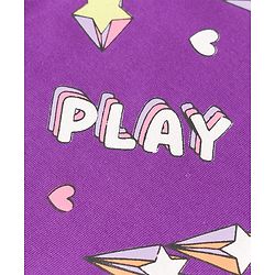 Babyhug 100% Cotton Knit Full Sleeves Co-Ords Rainbow Printed T-Shirt & Pajama Night Suit - Purple