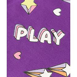 Babyhug 100% Cotton Knit Full Sleeves Co-Ords Rainbow Printed T-Shirt & Pajama Night Suit - Purple