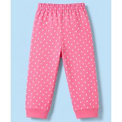 Babyhug 100% Cotton Knit Full Sleeves T-Shirt & Polka Dot Pyjama Night Suit With Giraffe Print - White