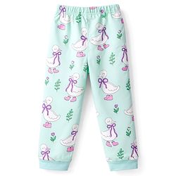 Babyhug 100% Cotton Knit Half Sleeves T-Shirt & Pyjama Co-ord Night Suit with Duck Print - Sea Green