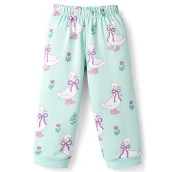 Babyhug 100% Cotton Knit Half Sleeves T-Shirt & Pyjama Co-ord Night Suit with Duck Print - Sea Green