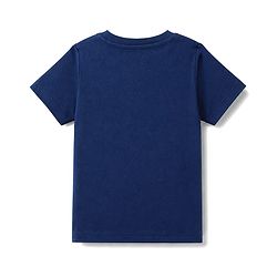 Babyhug Cotton Knit Half Sleeves T-Shirt & Striped Pyjama Night Suit With Bear Print - Navy Blue