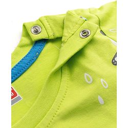 Babyhug 100% Cotton Knit Full Sleeves T-Shirt & Pyjama Night Suit With Panda Print- Green