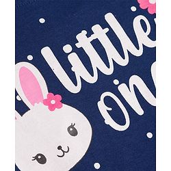 Babyhug 100% Cotton Knit Full Sleeves Bunny & Polka Dot Printed T-Shirt & Pyjama Night Suit - Navy