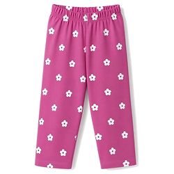 Babyhug 100% Cotton Knit Full Sleeves T-Shirt & Pyjama Night Suit Floral & Text Print - Dark Pink