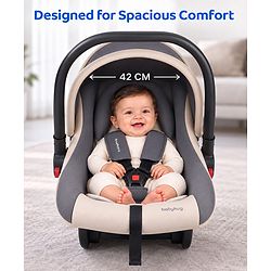 Babyhug Cloud Cradle 3-in-1 Baby Carry Cot  White Grey| Rocker & Baby Seat| Safety Harness| Adjustable Canopy| Lightweight Portable Design| Removable & Washable Cover| 015 Months