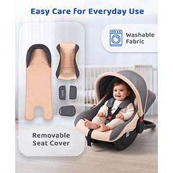 Babyhug Cloud Cradle 3-in-1 Baby Carry Cot  White Grey| Rocker & Baby Seat| Safety Harness| Adjustable Canopy| Lightweight Portable Design| Removable & Washable Cover| 015 Months