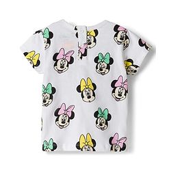 Babyhug Disney Single Jersey Knit Half Sleeves T-Shirt & Denim Skirt Set With Minnie Mouse Graphics - Multicolor
