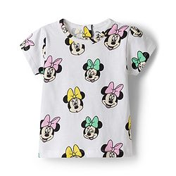 Babyhug Disney Single Jersey Knit Half Sleeves T-Shirt & Denim Skirt Set With Minnie Mouse Graphics - Multicolor
