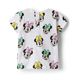 Babyhug Disney Single Jersey Knit Half Sleeves T-Shirt & Denim Skirt Set With Minnie Mouse Graphics - Multicolor