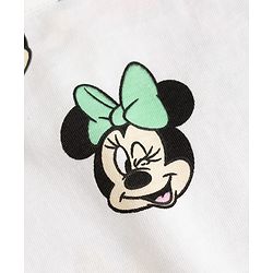Babyhug Disney Single Jersey Knit Half Sleeves T-Shirt & Denim Skirt Set With Minnie Mouse Graphics - Multicolor