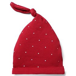 Babyhug 100% Cotton Interlock Knit Cap Mittens & Booties With Heart Design Maroon - Diameter 15 cm