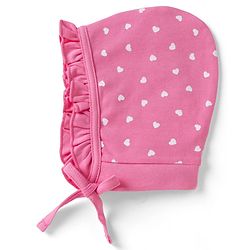 Babyhug 100% Cotton Interlock Knit Cap With Heart Print Pack of 2 Pink - Diameter 11 cm