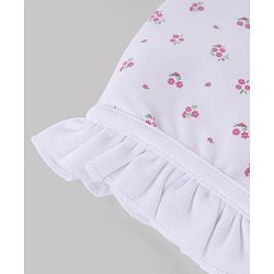 Babyhug 100% Cotton Interlock Knit Caps With Floral & Polka Dot Print Pack of 2 White & Pink - Diameter 10 cm