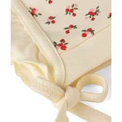 Babyhug 100% Cotton Interlock Kit Caps With Floral & Polka Dot Print Pack of 2 Pink & Beige - Diameter 12 cm