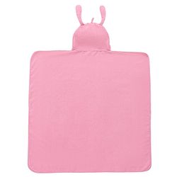 Babyhug Cotton Knit Microfiber Hooded Towel With Bear Embroidery L 76 X B 76 cm - Pink