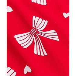 Babyhug 100% Cotton Knit T-Shirts with Full Sleeves and Bows, Hearts & Cherry Print Pack of 3 in Red, White & Navy Blue