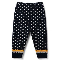 Babyhug Knit Full Raglan Sleeves Chevron Designed Sweater Set - Navy
