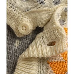 Babyhug Knit Full Raglan Sleeves Chevron Designed Sweater Set - Navy