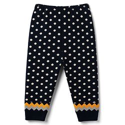 Babyhug Knit Full Raglan Sleeves Chevron Designed Sweater Set - Navy