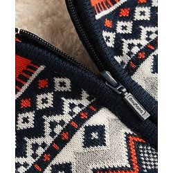 Babyhug Knit Full Sleeves Hooded Sweater With Design - Orange