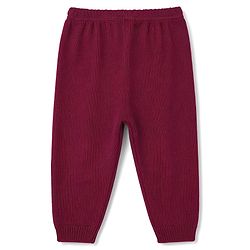 Babyhug Knit Full Sleeves Solid Colour Cable Knit Designed Sweater Set - Wine