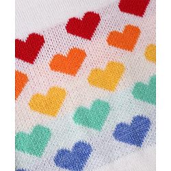 Babyhug Knitted Raglan Sleeves Sweater Set With Heart Design - Red