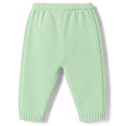 Babyhug Knitted Full Sleeves Striped Hooded Sweater Set - Green & Navy Blue