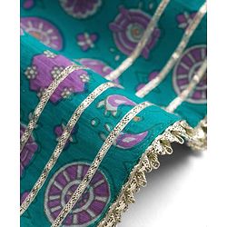 Babyhug 100% Cotton Cambric Woven Three Fourth Sleeves Ethnic Dress with Floral Print - Blue