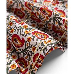 Babyhug 100% Cotton Cambric Ethnic Dresses with 3/4th Sleeves and Paisley Print in Offwhite for New born