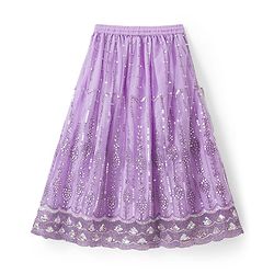 Babyhug Net Woven Sleeveless Floral Sequinned Choli Lehenga Set With Dupatta - Lavender