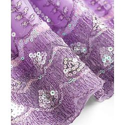 Babyhug Net Woven Sleeveless Floral Sequinned Choli Lehenga Set With Dupatta - Lavender