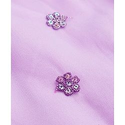 Babyhug Net Woven Sleeveless Floral Sequinned Choli Lehenga Set With Dupatta - Lavender