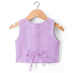 Babyhug Net Woven Sleeveless Floral Sequinned Choli Lehenga Set With Dupatta - Lavender