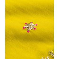 Babyhug Georgette Woven Three Fourth Sleeves Embroidered Kurti Gharara Set With Dupatta - Light Yellow