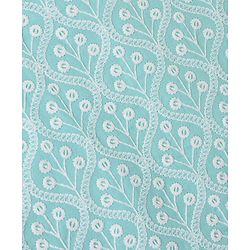 Babyhug Cotton Woven Full Sleeves Kurta & Pyjama Set With Floral Embroidery - Sky Blue