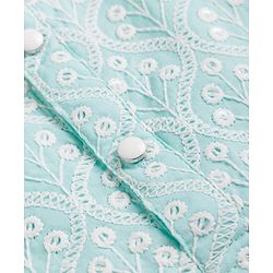 Babyhug Woven Full Sleeves Embroidered Kurta & Pyjama Set - Light Blue