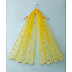 Babyhug Woven Half Sleeves Sequinned & Embroidered Choli Lahenga Set with Dupatta - Yellow