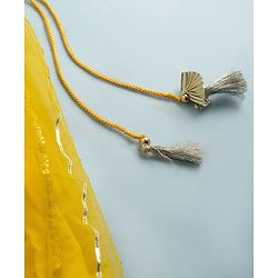 Babyhug Woven Half Sleeves Sequinned & Embroidered Choli Lahenga Set with Dupatta - Yellow
